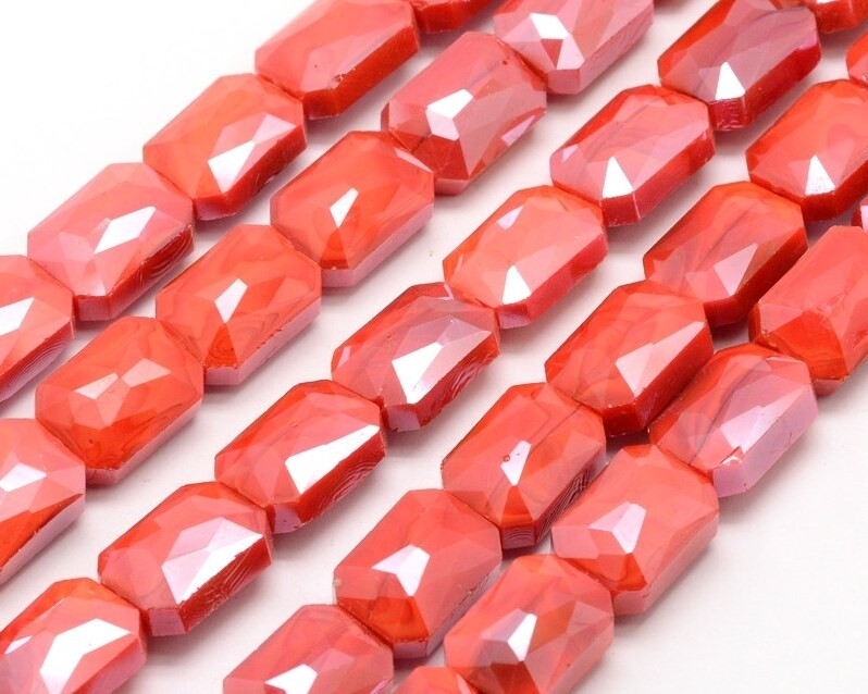 Vetro cristallo Rettangolo Rosso