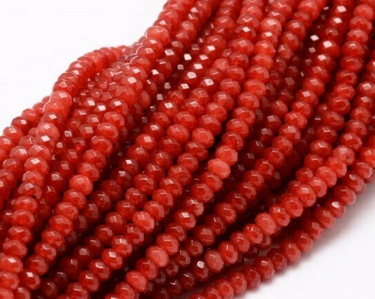 Giada abaco sfaccettata Rosso