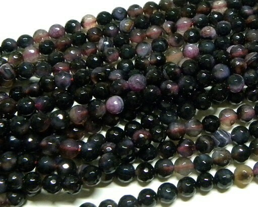Agata pietra dura Rosa/nero/grigio 8 mm
