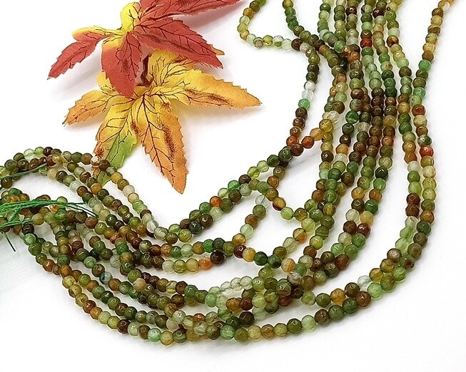 Pietre dure Agata verde bosco 4 mm