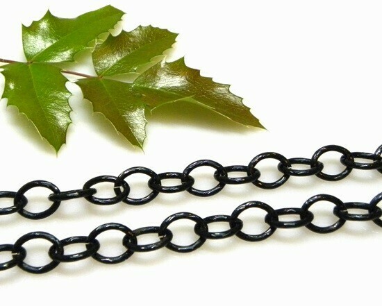 Catena Ovale Nero 1 Mt