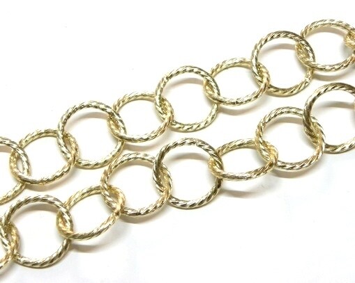 Catena da Tondo Rigato 23 mm Oro-Argento