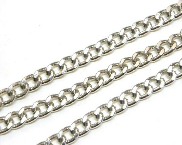 Catena Piatta 9x7,5 mm Silver 1 mt