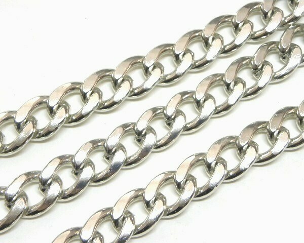 Catena ovale Piatta 16x13-20x15mm Silver
