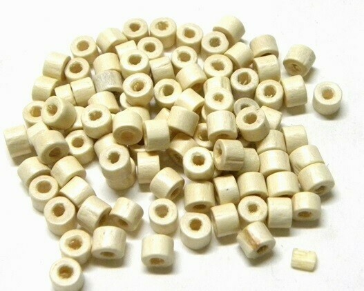 Rotelline di legno Bianco 6,5x3 mm