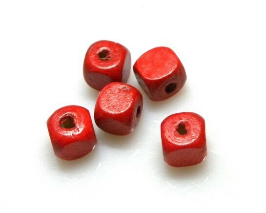 Cubetti di legno Rosso 10 mm
