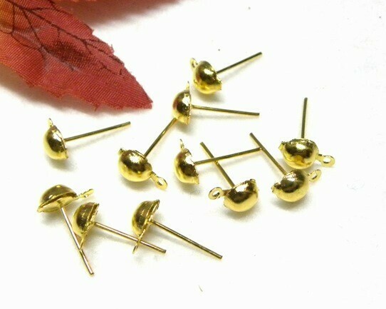 Perno con pallina e gancio 4 mm oro