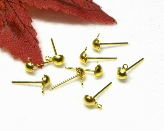 Perno con pallina e gancio 6 mm oro