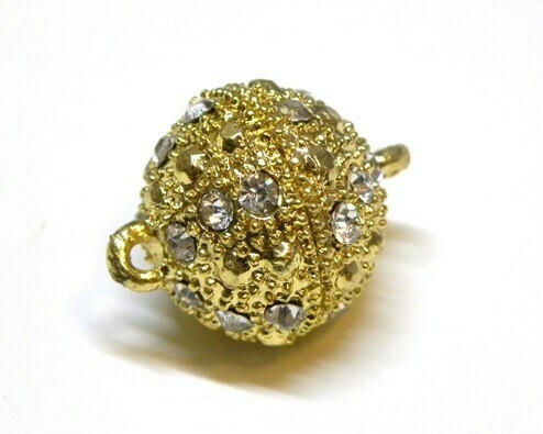 Calamita Strass Oro con anellini 10-12 mm