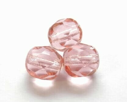 Mezzi Cristalli ovali 4 mm Rosa