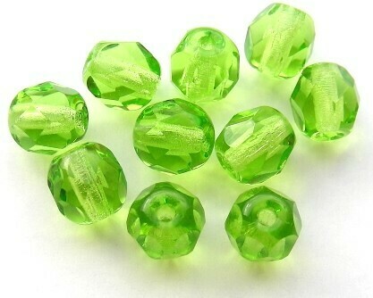 Mezzi Cristalli ovali 4 mm Verde Acido