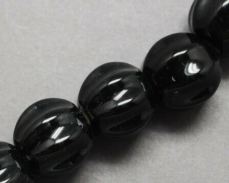 Perla in ceramica Rigata Nera 12 mm