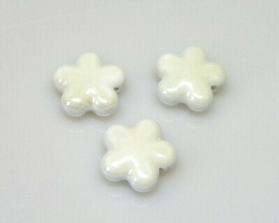 Fiore ceramica Bianco/Giallo/Verde 2 Pz
