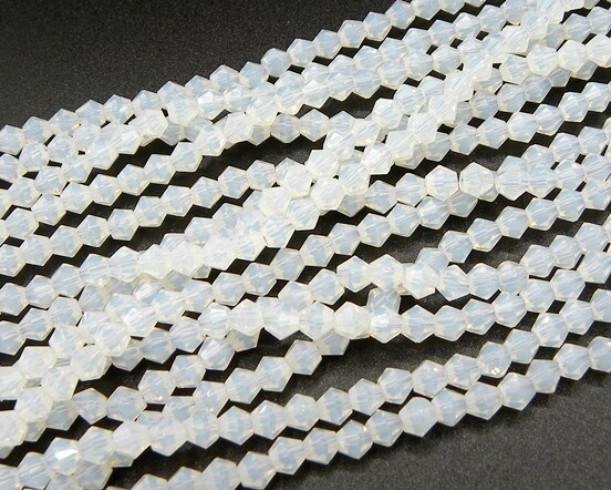 Cristalli bicono 4 mm Bianco opale
