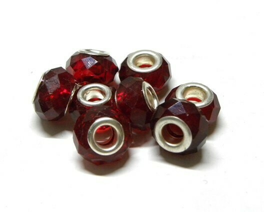 Perle foro largo Bordeaux 2 pz