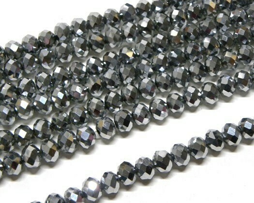 Cristalli Cipolla Argento metal 4x3 mm