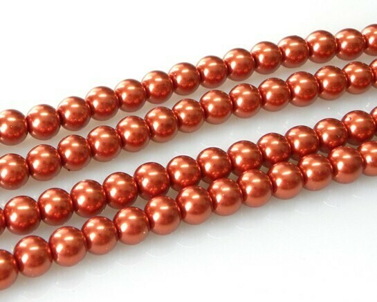 Filo di Perle Arancio Rame 8 mm