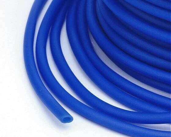 Caucciù tubolare forato 3 mm Blu 2 Mt