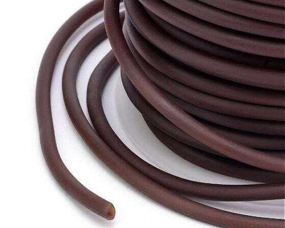 Caucciù tubolare forato 3 mm  Marrone 2 Mt