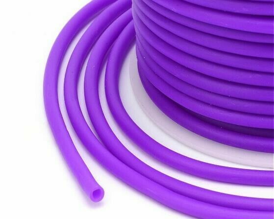 Caucciù tubolare forato 3 mm Viola 2 Mt