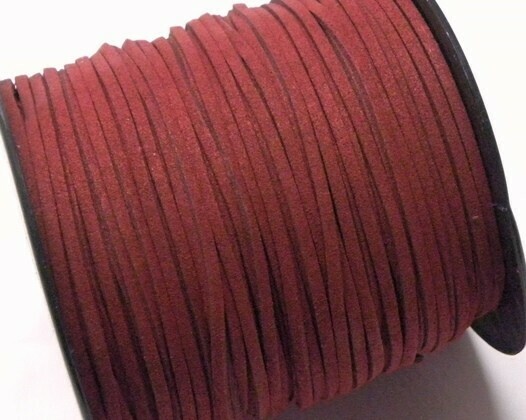Fettuccia in Alcantara rosso scuro 2,5 mm-5 mt