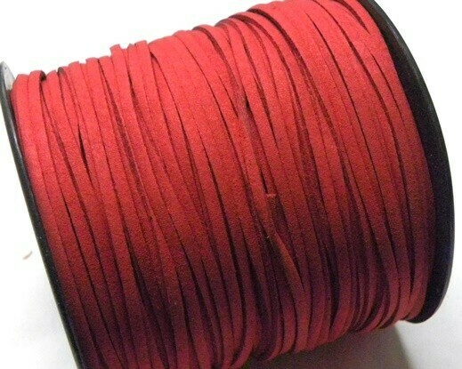 Fettuccia in Alcantara Rosso 2,5 mm-5 mt