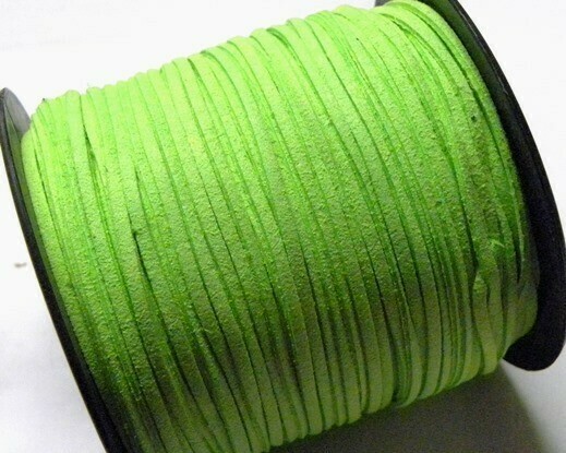 Fettuccia in Alcantara Verde acido 2,5 mm-5 mt