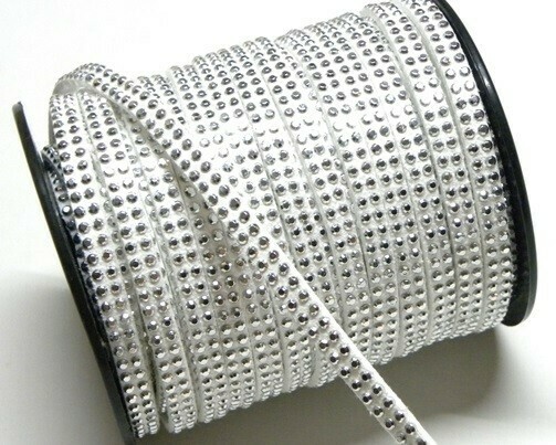 Alcantara Strass bianco 5 mm