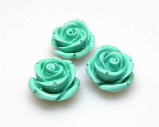 Rose di resina Turchese 16,5x11,5 mm