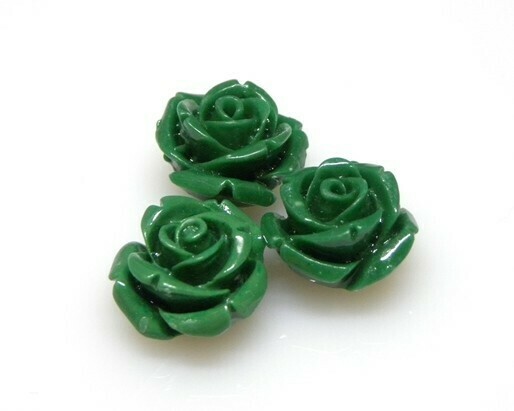 Rose resina Verde scuro 14mm