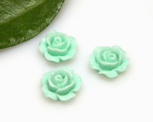 Rosa piatta Verde chiaro 10x4,5 mm