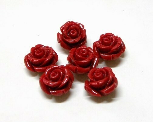 Rose di resina Rosso 9 mm
