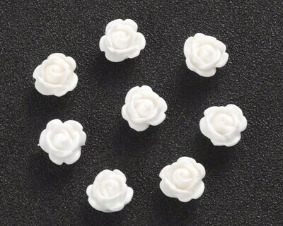 Rose di resina Bianco 9x7 mm