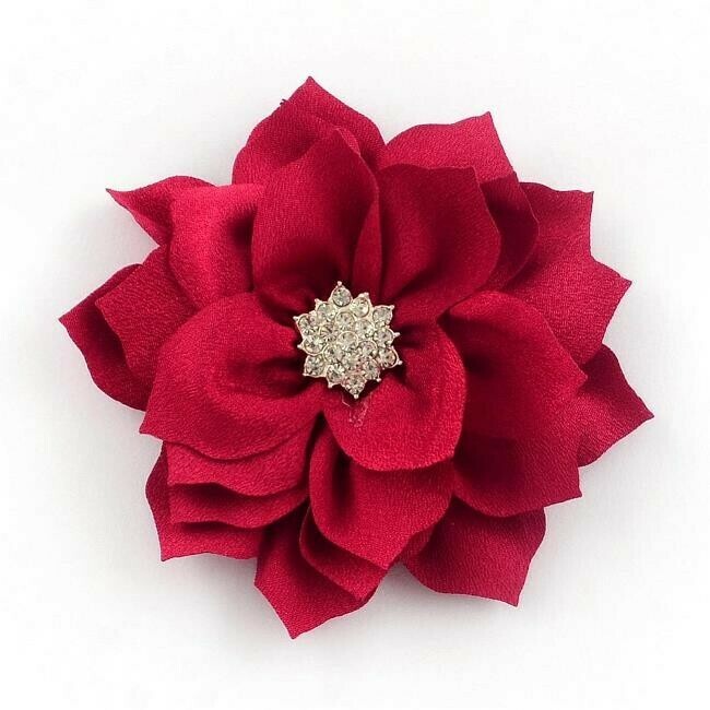 Fiore Rosso con strass
