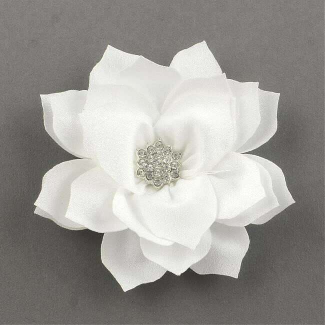 Fiore Bianco con strass