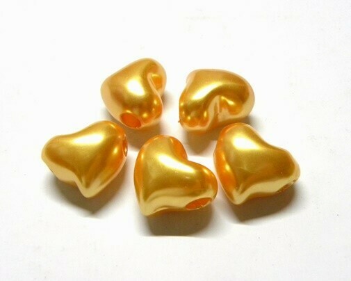 Cuore perlato giallo oro