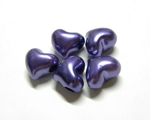 Cuore perlato viola