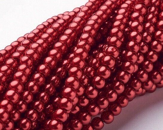 Filo di Perle in vetro Rosso scuro 8 mm