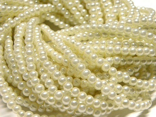 Vetro perlato Avorio 4 mm