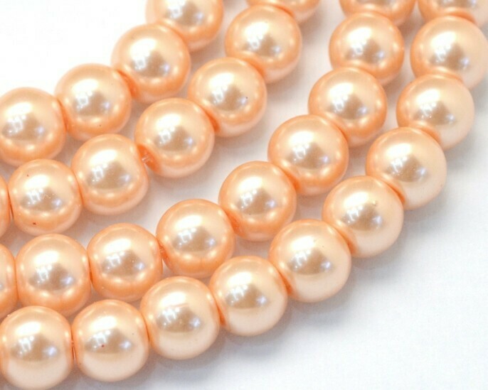 Filo di Perle in vetro Pesca 8 mm