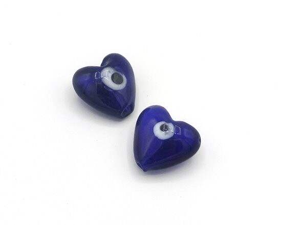 Cuore in vetro di Murano Blu 20 mm