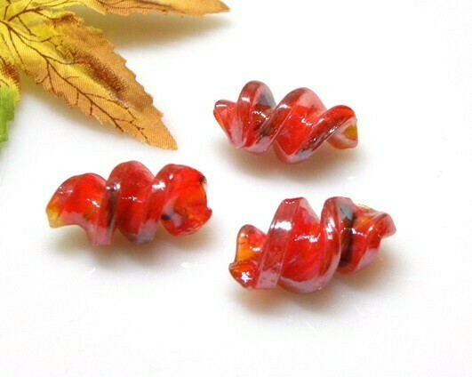 Perle in vetro Fusillo Rosso 28x16 mm