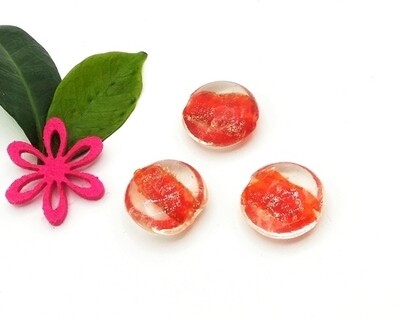 Perle in vetro Lente Cristallo rosso 20 mm-4 Pz