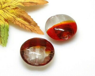 Perle in vetro Lente piatta bicolor 28 mm-2pz