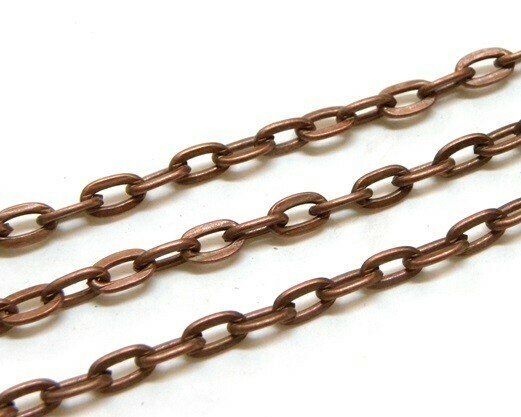 Catena ovale piccolo Rame 3,5x2,5 mm