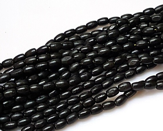 Perle di legno ovali nere 12x8 mm