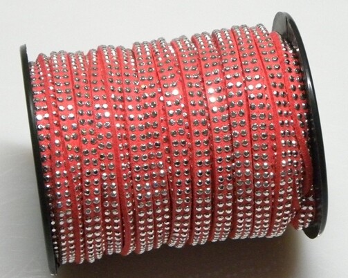 Alcantara Strass Corallo 5 mm