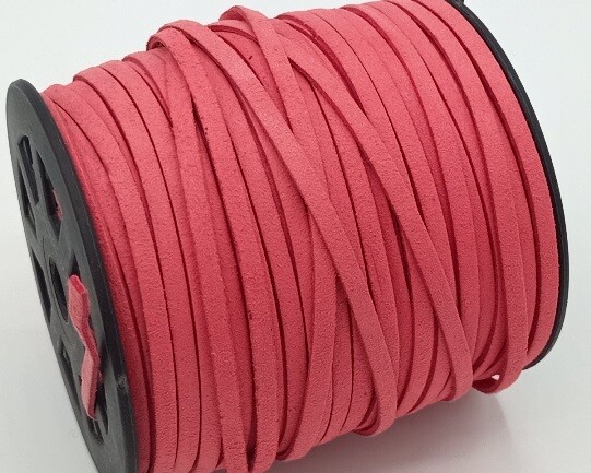 Fettuccia di Alcantara Cosa corallo 4 mm