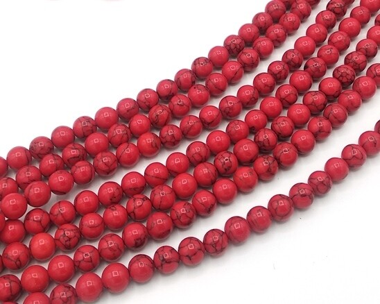 Howlite Rosso 8 mm