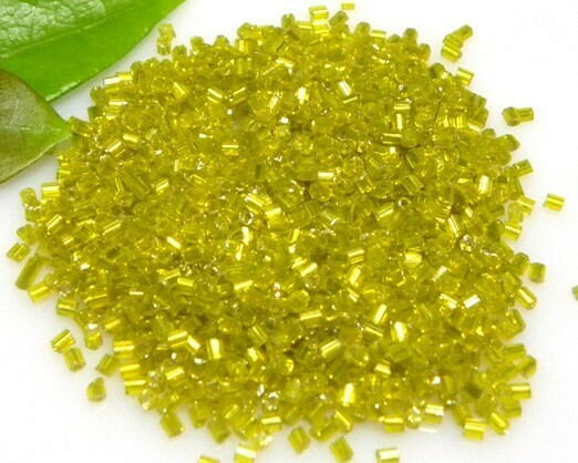 Perline tubetto 2,5 mm Giallo limone argento